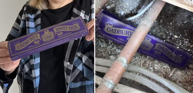 Woman Finds 100-Year-Old Dairy Milk Bar Under Her Bathroom Floor பாத்ரூமில் கண்டெடுக்கப்பட்ட 100 ஆண்டுகள் பழமையான கேட்பரி சாக்லேட்..!