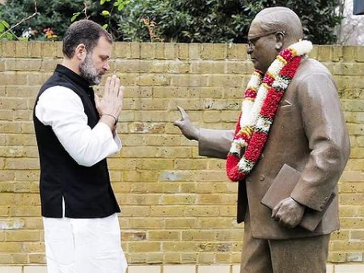 Rahul Gandhi, the Congress leader, paid respect to BR Ambedkar's statue at Ambedkar House in London. He is in the United Kingdom for a 10-day visit. (Image Source: PTI)