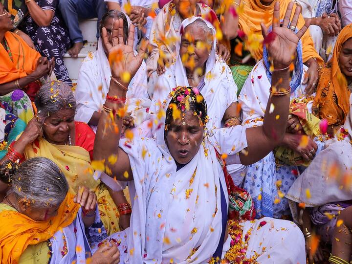 Widows in Vrindavan are forced to endure lives of isolation, despair, and poverty. Widows from Vrindavan come to the temple in search of serenity and redemption. (Image Source: PTI)
