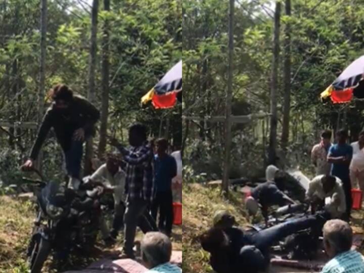 குட்டி புலி படத்தில் துணை கதாபாத்திரமாக நடித்த விஷ்வா விஜய், தற்போது புதிய படத்தில் நடித்து வருகிறார். அந்த படத்தின் ஷூட்டிங்கின் போது, பைக் ஸ்டண்ட் செய்த விஷ்வா, கீழே விழுந்து பலத்த காயத்திற்கு ஆளானார்.