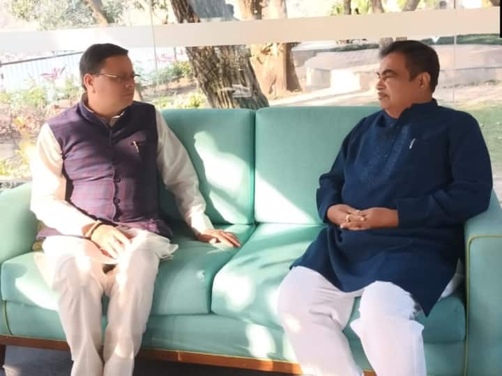 Uttarakhand Pushkar Singh Dhami met Union Minister Nitin Gadkari in Tehri Garhwal Uttarakhand: केंद्रीय मंत्री नितिन गडकरी से सीएम पुष्कर सिंह धामी ने की मुलाकात, जानें- क्या बात हुई?