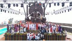 Karnataka : कर्नाटकात राजहंसगडावर छत्रपती शिवाजी महाराजांच्या  52 फूट उंचीच्या भव्य पुतळ्याचे अनावरण