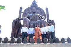 Karnataka : कर्नाटकात राजहंसगडावर छत्रपती शिवाजी महाराजांच्या  52 फूट उंचीच्या भव्य पुतळ्याचे अनावरण