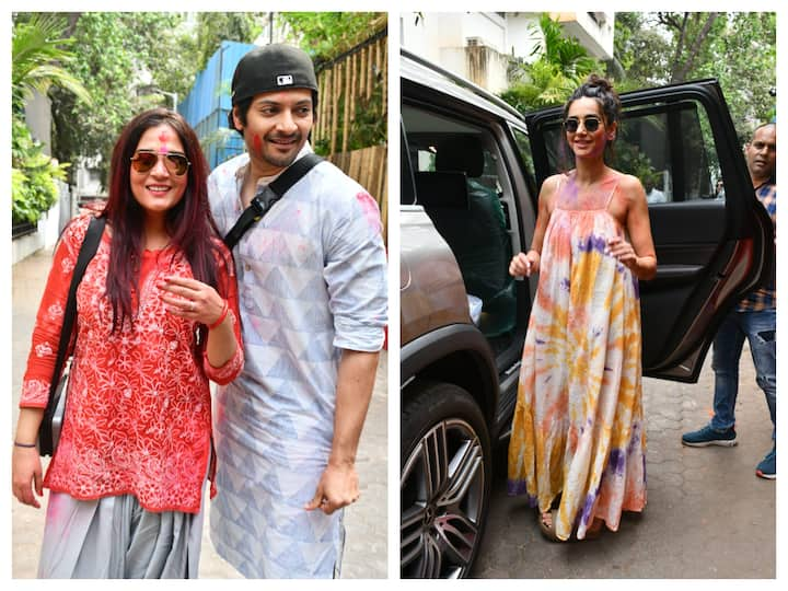 Screenwriter-lyricist Javed Akhtar hosted a Holi party at his residence, which was attended by Richa Chadha-Ali Fazal, Satish Kaushik, Divya Dutta and others.