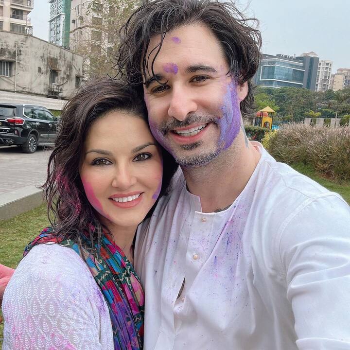 Sunny Leone celebrated Holi among friends and family