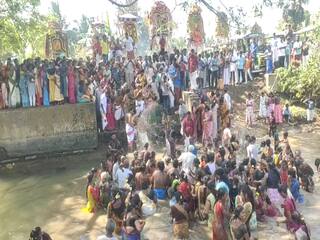 திருமண வரம் தரும் திருமணஞ்சேரி கோயில் மாசி மக தீர்த்தவாரி -  திரளான பக்தர்கள் சாமி தரிசனம்