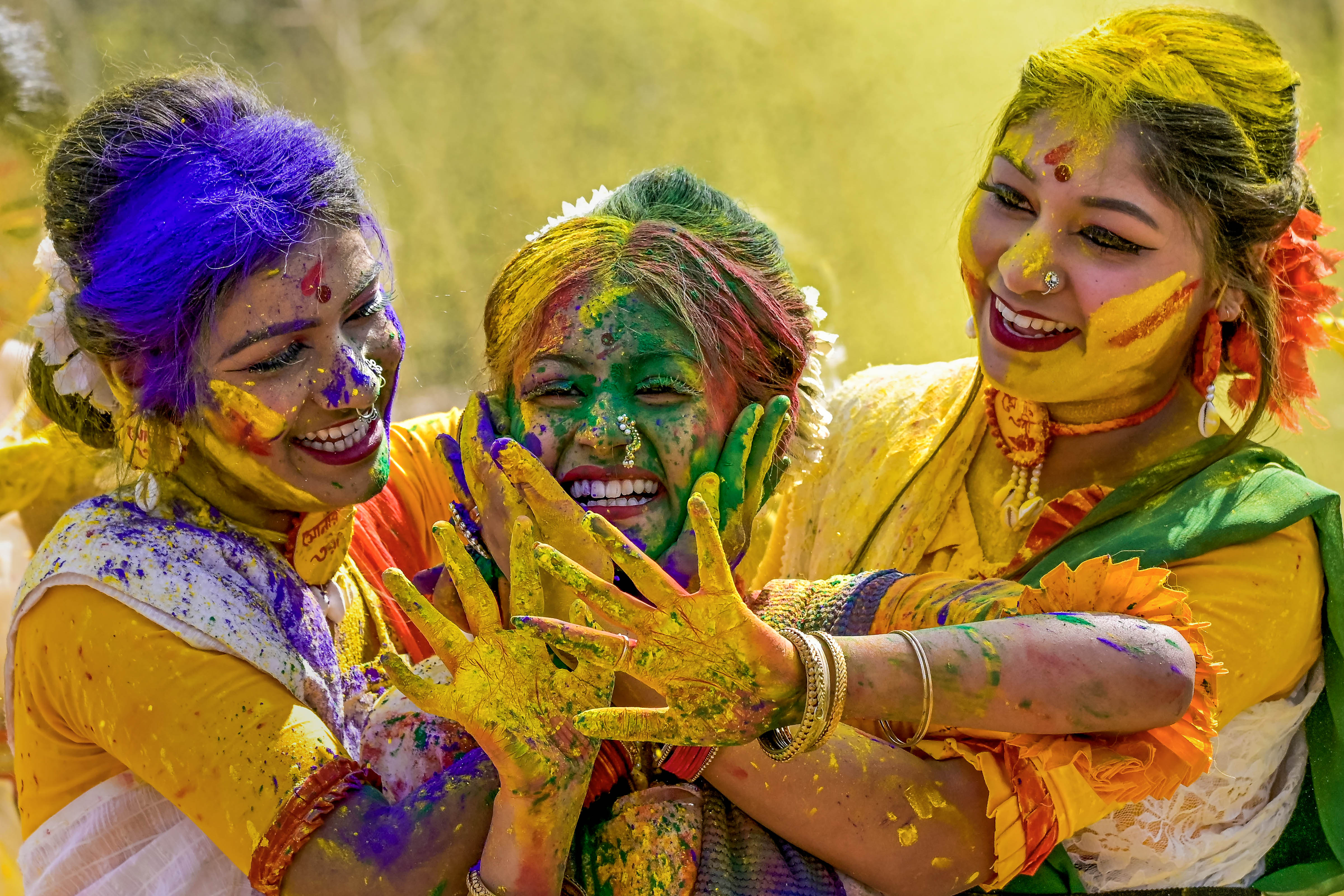 holi celebration in studio