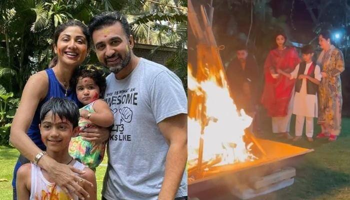 Shilpa Shetty Kundra celebrates Holika Dahan with family! Check out the video Watch: શિલ્પા શેટ્ટીએ આખા પરિવાર સાથે કર્યું હોલિકા દહન, વીડિયો શેર કરીને ચાહકો માટે લખ્યો આ ખાસ સંદેશ
