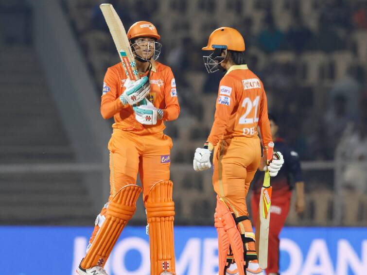 WPL 2023: GG-W given target of 202 runs against RCB-W in Match 6 at Brabourne Stadium RCB-W vs GG-W, 1 Innings Highlight: டங்க்லி காட்டடி, ஹெர்லின் மிரட்டல் அடி..! ஹாட்ரிக் தோல்வியை தவிர்க்குமா பெங்களூர்..?