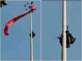 Video: पैराग्लाइडिंग कर रहे थे लड़का-लड़की, कुछ गड़बड़ हुई और दोनों खंभे पर अटके!  यूजर्स बोले- अब ना करना तूफानी