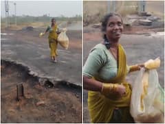 बेहद गरीबी में चंद पैसे कमाने के लिए कड़ी मेहनत कर रही महिला, चेहरे पर दिखी मुस्कान ने जीता दिल