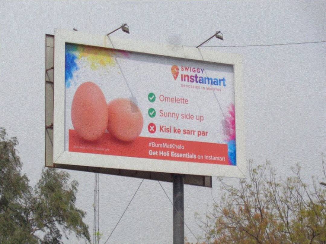 Swiggy Takes Down 'Holi Egg' Billboards After Facing Backlash Online: Report Swiggy Takes Down Holi Egg Billboards After Facing Backlash Online Report Swiggy Takes Down 'Holi Egg' Billboards After Facing Backlash Online: Report