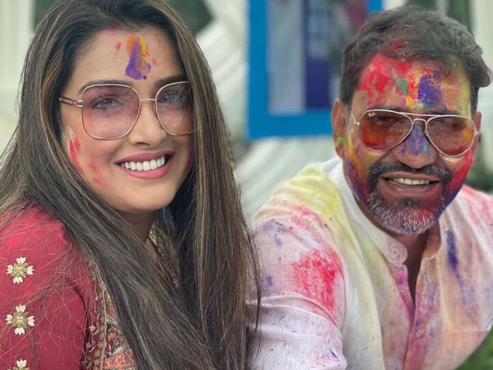 Bhojpuri Actress Aamrapali Aamrapali Dubey Holi होली पर भी निरहुआ संग नजर आईं आम्रपाली दुबे