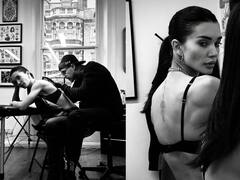 Amy Jackson: முதுகில் டாட்டூ குத்திக்கொண்ட அழகு நடிகை எமி..’செல்லத்துக்கு வலிக்கும்ல..’ சோகத்தில் ரசிகர்கள்!