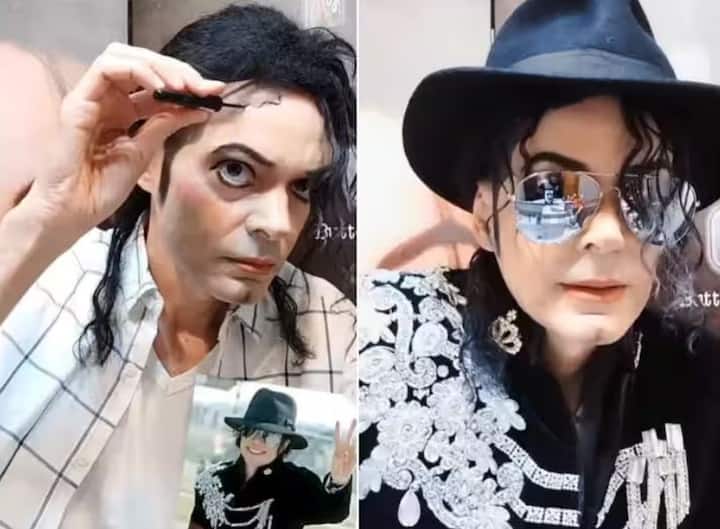 makeup artist transforms himself into Michael Jackson by makeup video goes viral Viral Video: ਕਲਾਕਾਰ ਨੇ ਮੇਕਅਪ ਰਾਹੀਂ ਖੁਦ ਨੂੰ ਮਾਈਕਲ ਜੈਕਸਨ 'ਚ ਬਦਲਿਆ, ਯੂਜ਼ਰਸ ਉਸ ਦੇ ਹੁਨਰ ਦੇ ਕਾਇਲ ਹੋ ਗਏ