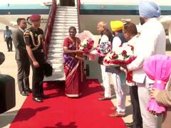 अमृतसर पहुंची राष्ट्रपति द्रौपदी मुर्मू, राज्यपाल पुरोहित और सीएम मान ने किया स्वागत