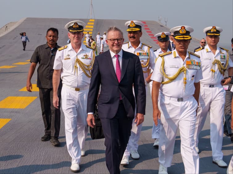 Anthony Albanese Becomes 1st Foreign PM To Get Guard Of Honour On Board INS Vikrant. WATCH