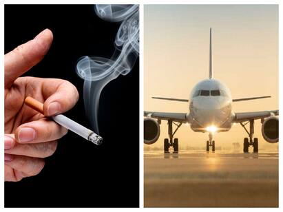 Woman caught smoking inside flight toilet arrested on landing in Bengaluru Airlines : நடுவானில் விமானத்தில் சிகரெட் புகைத்த இளம்பெண்.. போலீசார் செய்த அதிரடி..