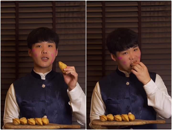 South Korean chef celebrates Holi by making delicious gujiyas  Video: साउथ कोरियन शेफ ने गुजिया बना कर सेलिब्रेट की होली, वीडियो हुआ वायरल