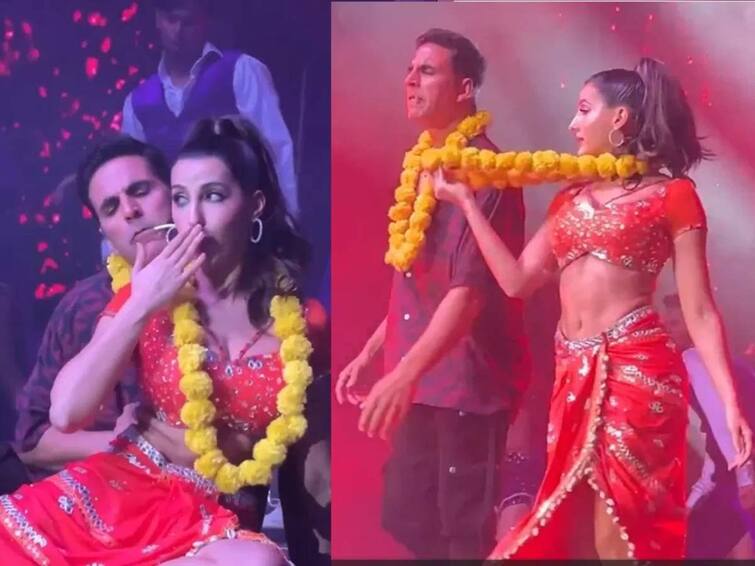 Nora Fatehi Akshay Kumar's Hot Dance Moves to Samantha Ruth Prabhu's Oo Antava Song Goes Viral Nora Fatehi - Akshay Kumar: ‘ఉ అంటావా’ పాటకు అక్షయ్, నోరా ఫతేహీ డ్యాన్స్ - బన్నీ, సామ్‌లను దింపేశారుగా, ఇదిగో వీడియో