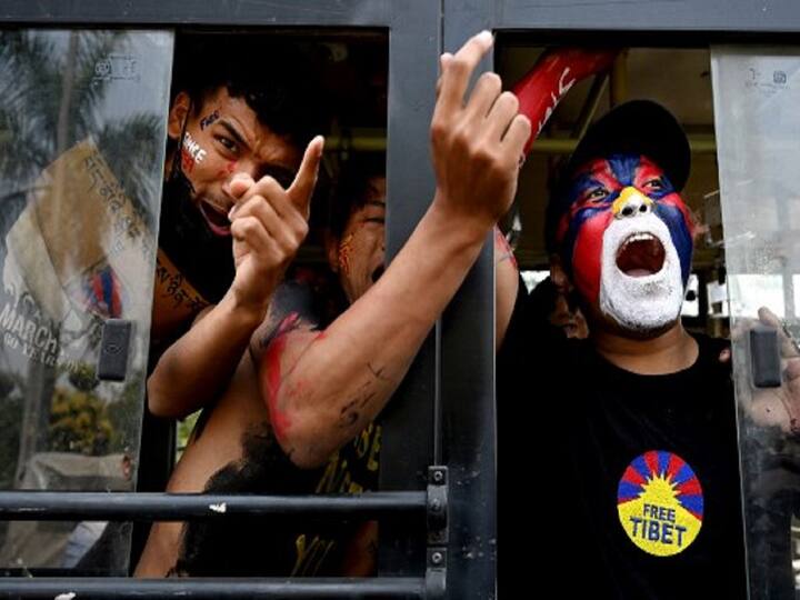 They attempted to march towards the embassy while yelling anti-Chinese chants, including 