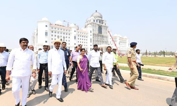 Telangana New Secretariat: తెలంగాణ కొత్త సచివాలయ నిర్మాణ పనులు పరిశీలించిన సీఎం కేసీఆర్