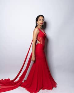 Sobhita Dhulipala Takes Over Lakme Fashion Week In Fiery Red Ensemble