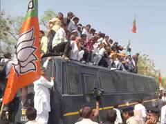 BJP Stages Huge Agitation In Rajasthan Supporting Protests By Widows Of Pulwama Martyrs — IN PICS