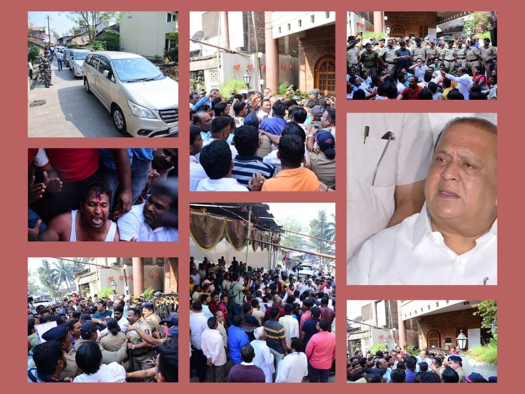 Ed raid on ncp leader mla hasan Mushrif house know about what happen after raid within two months in kagal kolhapur Hasan Mushrif ED Raid : साडे नऊ तास चौकशी, मुश्रीफांच्या पत्नीचा आक्रोश ते कार्यकर्त्यानं डोकं फोडून घेतलं; सकाळपासून कागलमध्ये काय घडलं?