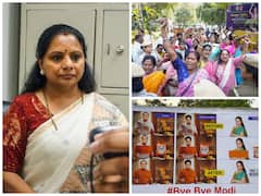 Delhi Liquor Policy Case: BRS Workers Stage Protest As KCR's Daughter Appears Before ED — IN PICS