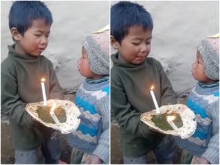 केक नहीं तो रोटी पर ही लगा दी मोमबत्ती, फिर मनाया बर्थडे... इमोशनल कर देगा ये वीडियो