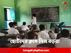 শিক্ষকরা ধর্মঘটে, তবু বন্ধ নয় পড়া, ছোটদের ক্লাস নিল বড়রা