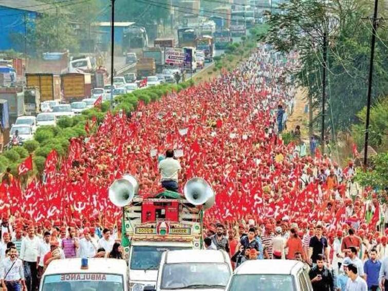 Maharashtra Kisan Sabha organize Nashik to Mumbai Long March from 12th March Nashik Maharashtra Kisan Sabha Long March : 'लाल वादळ' विधानभवनावर धडकणार; रविवारपासून नाशिक ते मुंबई पायी लॉंग मार्चची सुरुवात