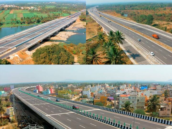 Bengaluru-Mysuru Expressway Photos : ரூபாய் 8,480 கோடியில் அமைக்கப்பட்டுள்ள பெங்களூர் - மைசூர் நெடுஞ்சாலையை நாளை பிரதமர் மோடி நாட்டுக்க அர்ப்பணிக்கிறார்.