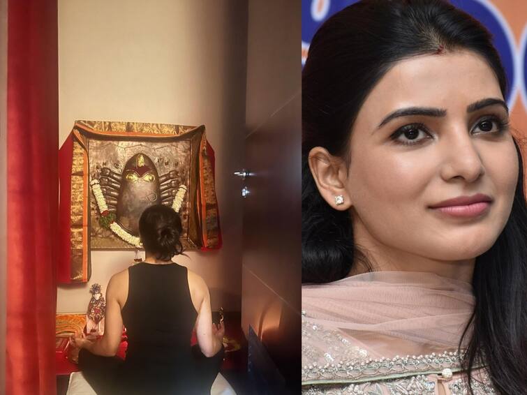 actress samantha shares pictures with Linga bairavi from her Pooja room and says Faith makes you superhuman Actress Samatha:  “நம்பிக்கைதான் எல்லாம்”... சமந்தா வீட்டில் இடம்பிடித்த சாமி படம்.. ரசிகர்கள் அதிர்ச்சி..