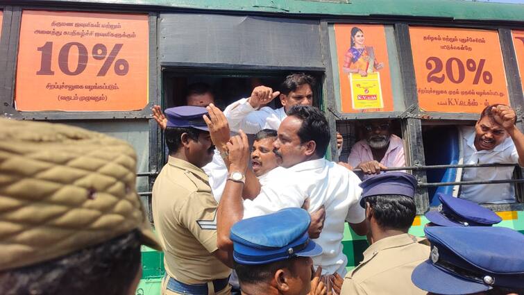 Cuddalore Continued protest against NLC in Cuddalore district Arrested pmk members TNN என்எல்சி நிறுவனத்திற்கு எதிராக கடலூர் மாவட்டத்தில் தொடரும் போராட்டம் - கைதான பாமகவினர்