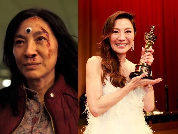 Oscars 2023 Michelle Yeoh wins best actress award makes Oscar history Oscars 2023: வயசாகிடுச்சுன்னு சொல்லவிடாதீங்க... 60 வயதில் சிறந்த  நடிகை விருதுவென்ற மிஷெல் இயோ!