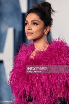 Deepika Padukone Shines In Pink Feather Dress At Vanity Fair After-Party