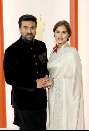 Oscar Awards 2023: 95ਵੇਂ ਅਕੈਡਮੀ ਐਵਾਰਡਜ਼ 'ਚ ਗਰਭਵਤੀ ਪਤਨੀ ਨਾਲ ਪਹੁੰਚੇ ਰਾਮ ਚਰਨ