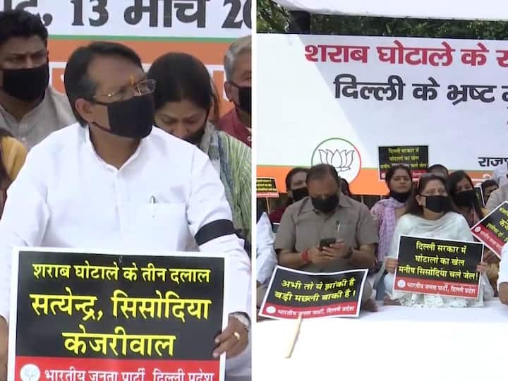 Here is a look at silent protests in Delhi where BJP leaders demanded Arvind Kejriwal's resignation over the liquor policy scam.