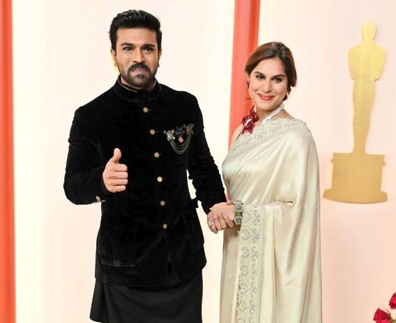 RRR Ram Charan Oscar Dress : రాయల్ లుక్ లో అదరగొట్టిన రామ్ చరణ్, ఉపాసన | ABP Desam