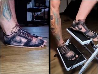 ये कैसी आशिकी! अपने फेवरेट जूतों से अलग नहीं होना चाहता था... तो पैर पर बनवा डाला उसका टैटू!