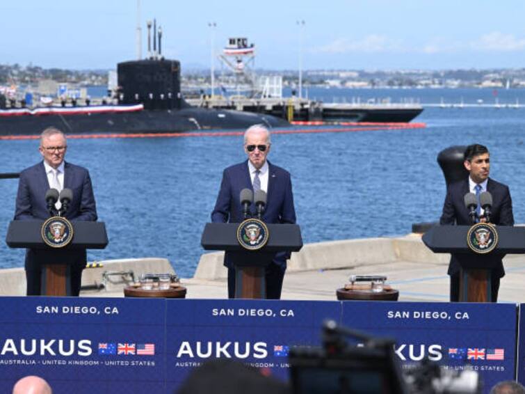 US, UK, Biden, Australia Albanese, Rishi Sunak Announce Steps To Carry Out First Major Project Under AUKUS Deal Biden, Allies Announce Landmark Nuclear-Powered Submarine Deal For Australia Eyeing China