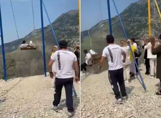 Viral Video: ਪਹਾੜ 'ਤੇ ਝੂਲਾ ਝੂਲਣਾ ਪਿਆ ਜੋੜੇ ਨੂੰ ਭਾਰੀ, ਅਚਾਨਕ ਚੇਨ ਟੁੱਟ ਕੇ ਸਿੱਧੀ ਖਾਈ 'ਚ... ਦੇਖੋ ਵੀਡੀਓ