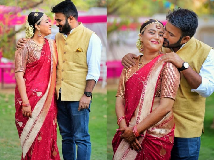 Swara Bhasker wore a red Banarasi saree worth Rs 95,000 in her wedding  pictures went viral Swara Bhasker Wedding: शादी में रेड बनारसी साड़ी पहन दुल्हन बनीं स्वरा भास्कर, कीमत सुन उड़ जाएंगे होश
