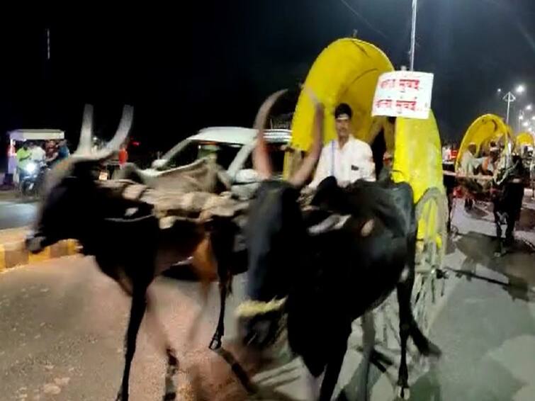 MIDC  ‘Bul Gadhi March’ of Mandrup farmers towards Mumbai regarding the demand for land in