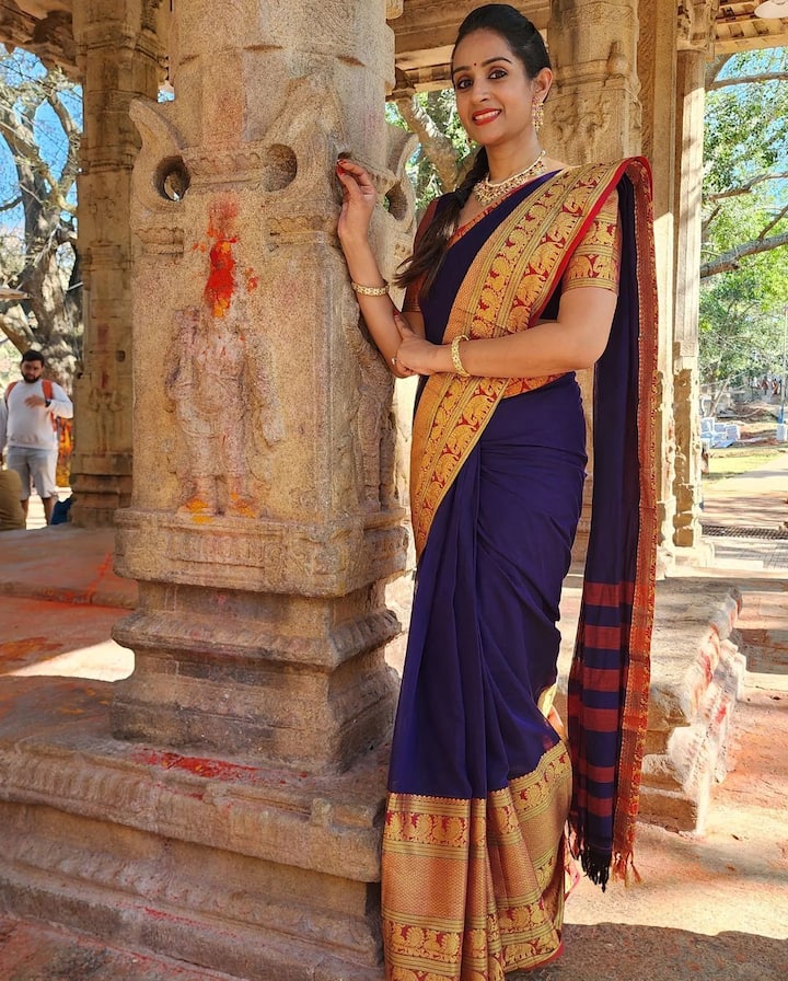 నటి లయ తిరుమల శ్రీవారిని దర్శించుకున్నారు.Photo Credit: Laya Gorty/Instagram