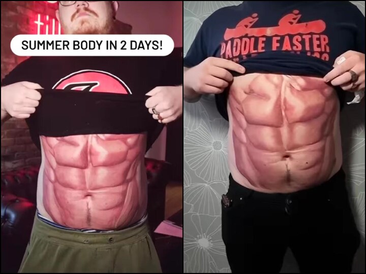 Man gets sixpack tattooed on belly to make sure hes summer ready