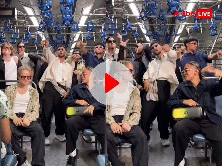 Mumbai local train on Bollywood song leke pehla pehla pyaar dev anand video Norway dance crew the quickstyle dance goes viral Video: वर्ल्ड फेमस डांस क्रू 'द क्विक स्टाइल' का मुंबई लोकल ट्रेन में धमाल, देव आनंद के गाने पर दिखाए जबरदस्त डांस मूव्स