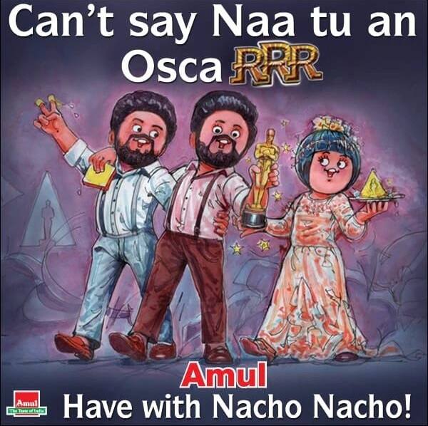 Viral News Amul’s Utterly Creative Post For Naatu Naatu after winning Oscar for RRR Amul Naatu Naatu Doodle: ફિલ્મ RRRના 'નાટૂ-નાટૂ'ને ઓસ્કાર મળતા અમૂલનું મજેદાર ડૂડલ